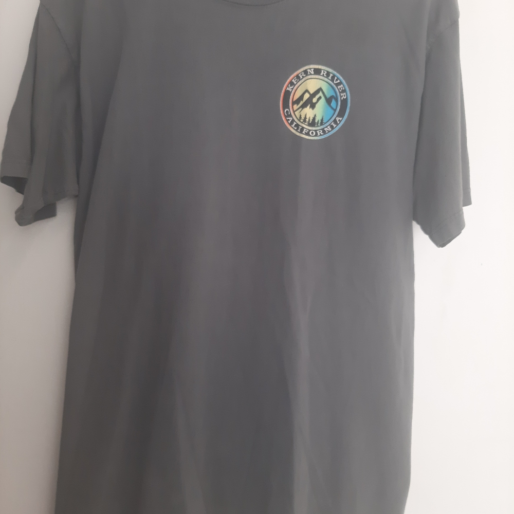 Gray Graphic Tee with Mountain Logo